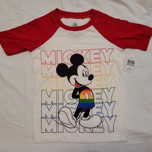 NWT Disney Pride Mickey Mouse Kids XXS Short Sleeve T-Shirt LGBTQ+